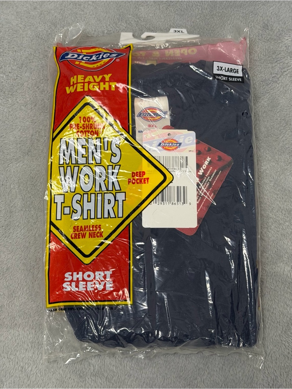 Vintage 1998 Dickies 4624NV Work T Shirt Mens 3XL Dark Gray NOS Sealed Deadstock